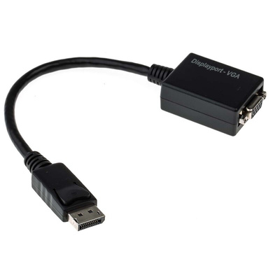 RS PRO Male DisplayPort to Female VGA, PVC  Cable, 1080p, 150mm