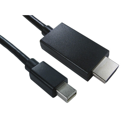 RS PRO Male Mini DisplayPort to Male HDMI, PVC Cable, 1080p, 1m
