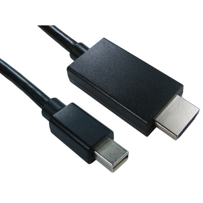 RS PRO Male Mini DisplayPort to Male HDMI, PVC  Cable, 4K, 2m