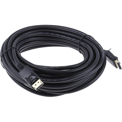 RS PRO Male DisplayPort to Male DisplayPort, PVC Cable, 4K, 10m