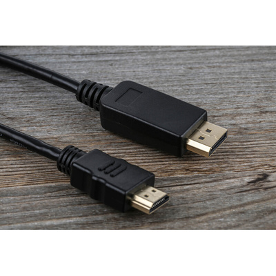 RS PRO Male DisplayPort to Male HDMI, PVC  Cable, 4K, 1m