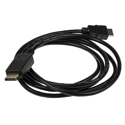 RS PRO Male DisplayPort to Male HDMI, PVC  Cable, 1080p, 2m