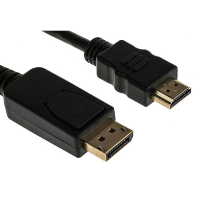 RS PRO Male DisplayPort to Male HDMI, PVC Cable, 1080p, 3m