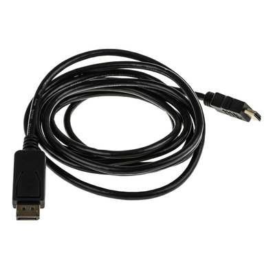 RS PRO Male DisplayPort to Male HDMI, PVC Cable, 1080p, 3m