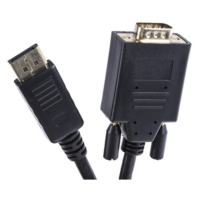 RS PRO Male DisplayPort to Male VGA, PVC Cable, 1080p, 1m