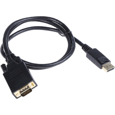 RS PRO Male DisplayPort to Male VGA, PVC Cable, 1080p, 1m