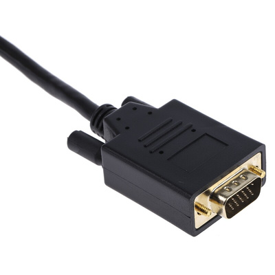 RS PRO Male DisplayPort to Male VGA, PVC Cable, 1080p, 2m