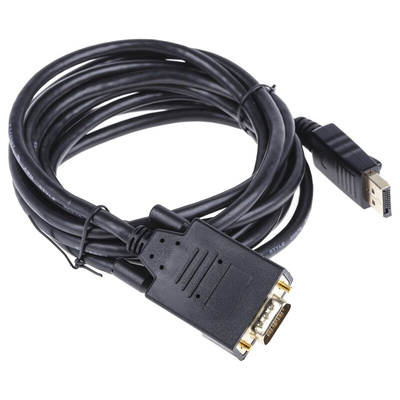 RS PRO Male DisplayPort to Male VGA, PVC Cable, 1080p, 3m
