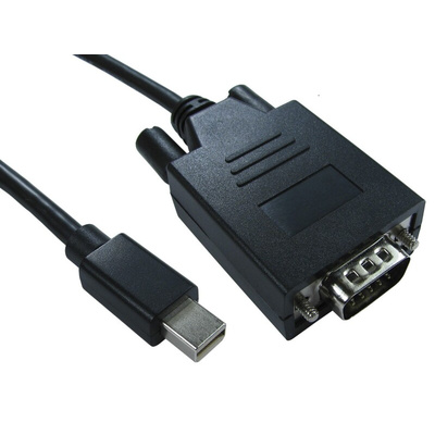 RS PRO Male Mini DisplayPort to Male VGA, PVC  Cable, 1080p, 2m