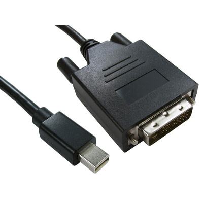 RS PRO Male Mini DisplayPort to Male DVI-D Dual Link, PVC Cable, 1080p, 2m
