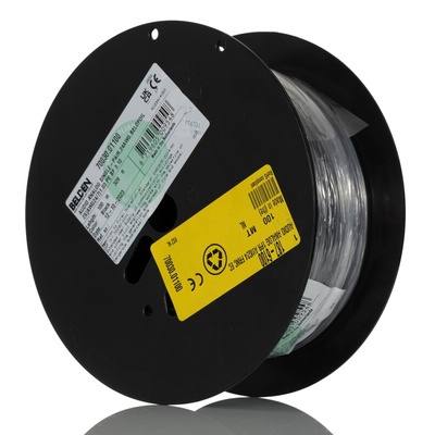 Belden Screened 2 Core Audio & Control Cable, 0.22 mm² CSA, 3.1mm od, 100m, Black