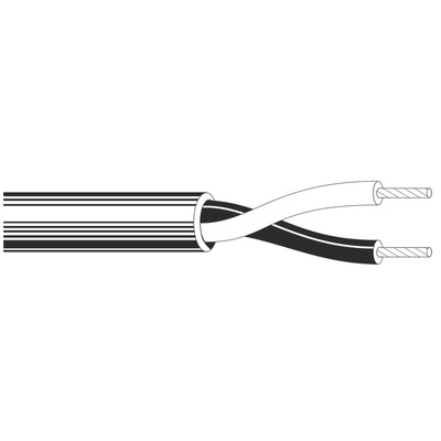 Belden 2 Core Speaker Cable, 2.5 mm² CSA, 8mm od, 100m, Black