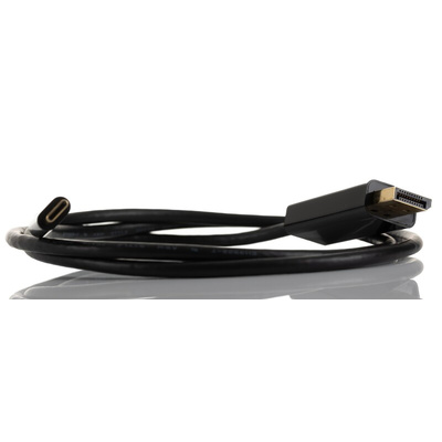 RS PRO Male DisplayPort to Male USB C, PVC  Cable, 4K, 1m