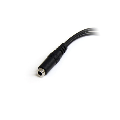 StarTech.com Female 3.5mm Stereo Jack to Male 3.5mm Stereo Jack x 2 Aux Cable, Black, 130mm