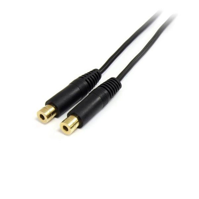StarTech.com Male 3.5mm Stereo Jack to Female 3.5mm Stereo Jack x 2 Aux Cable, Black, 150mm