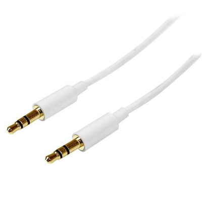 StarTech.com Male 3.5mm Stereo Jack to Male 3.5mm Stereo Jack Aux Cable, White, 2m