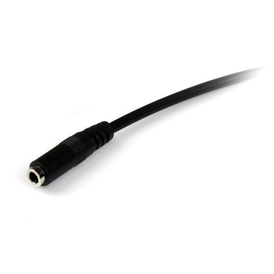 StarTech.com Male 3.5mm Stereo Jack to Female 3.5mm Stereo Jack Aux Cable, Black, 1m