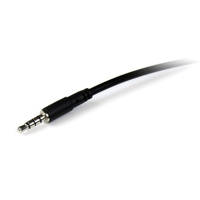 StarTech.com Male 3.5mm Stereo Jack to Female 3.5mm Stereo Jack Aux Cable, Black, 1m