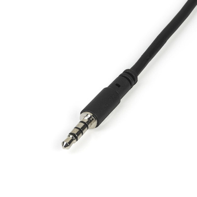 StarTech.com Male 3.5mm Stereo Jack to Female 3.5mm Stereo Jack x 2 Aux Cable, Black, 200mm
