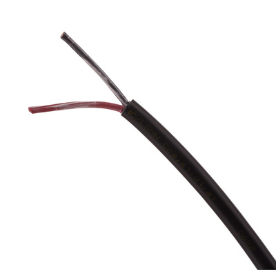 Belden 2 Core Speaker Cable, 2.5 mm² CSA, 8mm od, 100m, Black