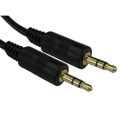 RS PRO Male 3.5mm Stereo Jack to Male 3.5mm Stereo Jack Aux Cable, 3m