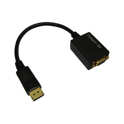 RS PRO Male DisplayPort to Female VGA, PVC  Cable, 1080p, 150mm