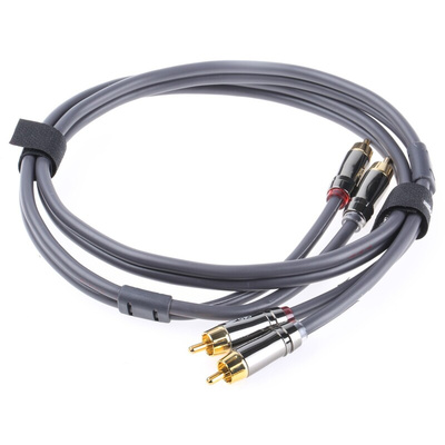RS PRO Aux Cable, Grey, 1m