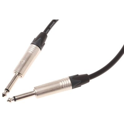 Van Damme Male 6.35mm Mono Jack to Male 6.35mm Mono Jack Aux Cable, Black, 6m
