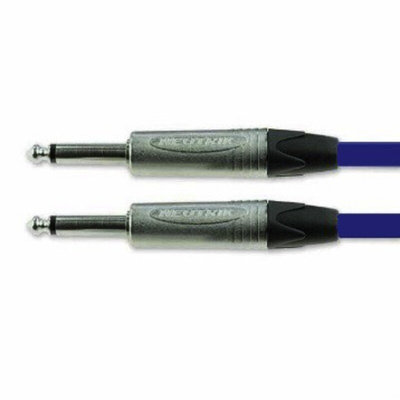 Van Damme Male 6.35mm Mono Jack to Male 6.35mm Mono Jack Aux Cable, Blue, 3m