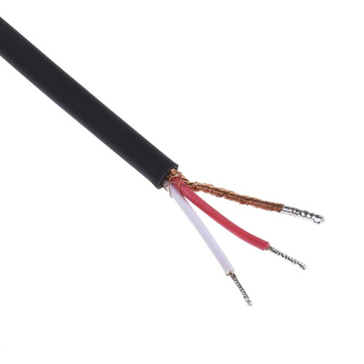 Switchcraft Male 3.5mm Stereo Jack to Unterminated Aux Cable, Black