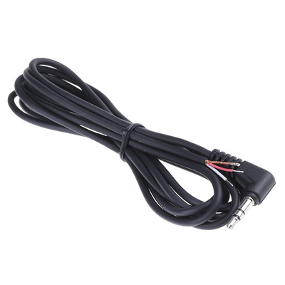 Switchcraft Male 3.5mm Stereo Jack to Unterminated Aux Cable, Black
