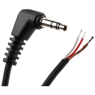 Switchcraft Male 3.5mm Stereo Jack to Unterminated Aux Cable, Black, 3.1m