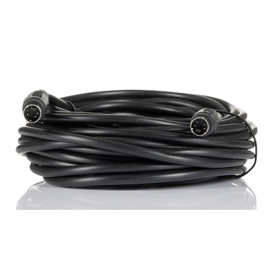 RS PRO Male 4 Pin mini-DIN to Male 4 Pin mini-DIN Black DIN Cable 10m