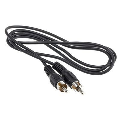 RS PRO Male RCA to Male RCA Aux Cable, Black, 1m