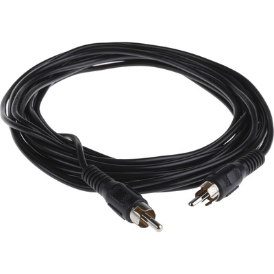 RS PRO Male RCA to Male RCA Aux Cable, Black, 5m