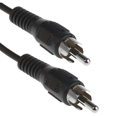 RS PRO Male RCA to Male RCA Aux Cable, Black, 5m