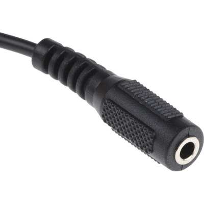 RS PRO Male 3.5mm Stereo Jack to Female 3.5mm Stereo Jack Aux Cable, Black, 3m
