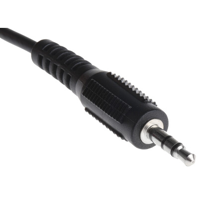 RS PRO Male 3.5mm Stereo Jack to Female 3.5mm Stereo Jack Aux Cable, Black, 3m