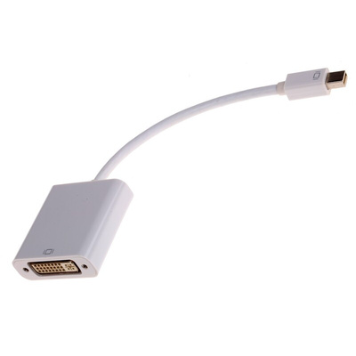 Roline Male Mini DisplayPort to Female DVI-I Dual Link Cable, 100mm
