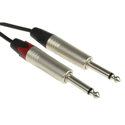Van Damme Male 3.5mm Stereo Jack to Male RCA x 2 Aux Cable, Black, 3m