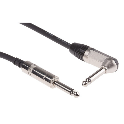 RS PRO 6.35mm Mono Jack to 6.35mm Mono Jack Aux Cable, Black, 3m