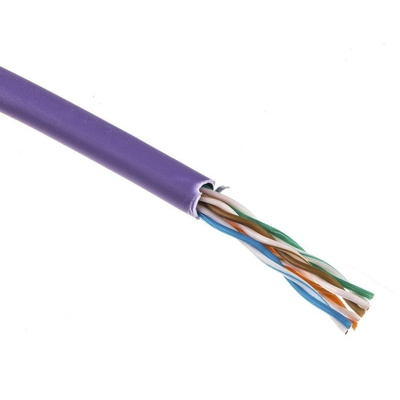 Molex Premise Networks Purple LSZH Cat5e Cable U/UTP, 305m Unterminated/Unterminated