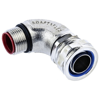 Adaptaflex M20 90° Elbow Cable Conduit Fitting, Silver 20mm nominal size