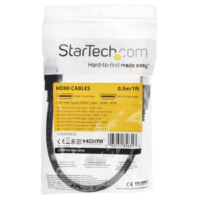 StarTech.com 4K @ 30Hz HDMI 1.4 Male HDMI to Male HDMI  Cable, 30cm
