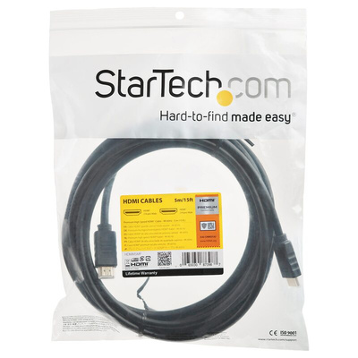 StarTech.com 4K @ 60Hz HDMI 2.0 Male HDMI to Male HDMI  Cable, 5m