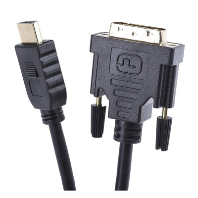 RS PRO 1920x1200 Male HDMI to Male DVI-D Dual Link  Cable, 3m