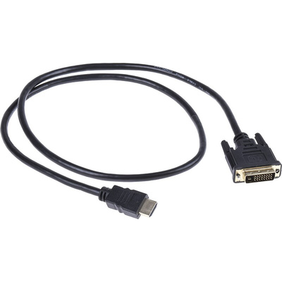 RS PRO 4K Male HDMI to Male DVI-D Single Link  Cable, 1m