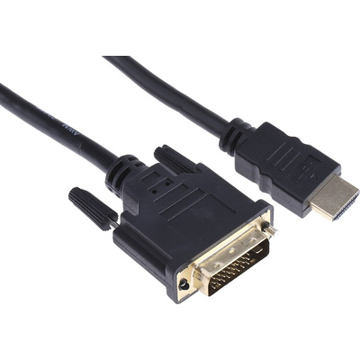 RS PRO 4K Male HDMI to Male DVI-D Single Link  Cable, 1m