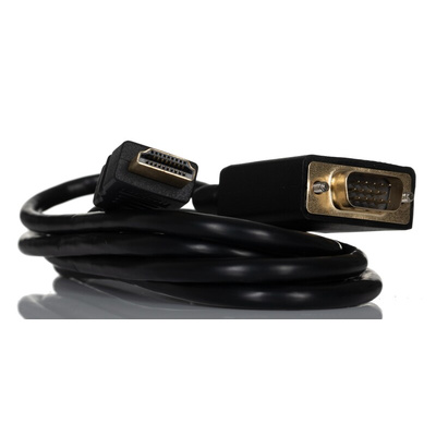 RS PRO Male HDMI to Male VGA  Cable, 1.8m