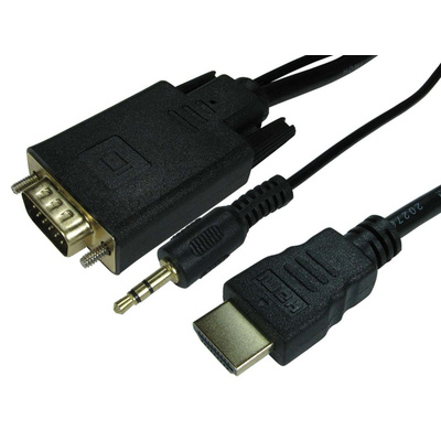 RS PRO Male HDMI to Male VGA  Cable, 1m